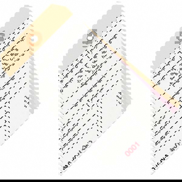 Blank Tag: 6-1/4'' High, Manila & White, Synthetic Paper